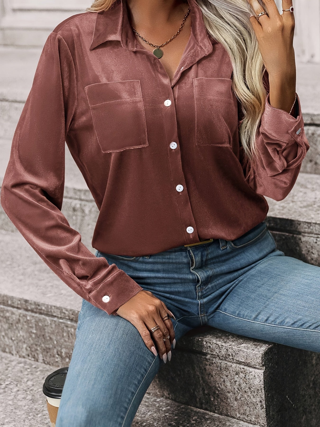 Koszula Damska Z Kieszeniami | Moda Jesień Kobiety | Zofia