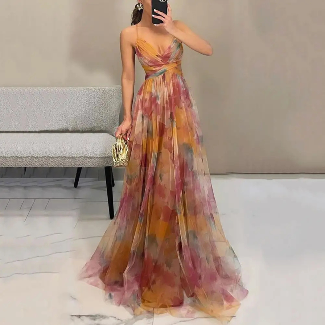 Giselle – Czarująca Sukienka Maxi w Kwiaty
